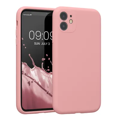 Produktbild von kwmobile Handyhülle kompatibel mit Apple iPhone 11 Hülle - gummierte Handy Case aus Silikon in Hellrosa