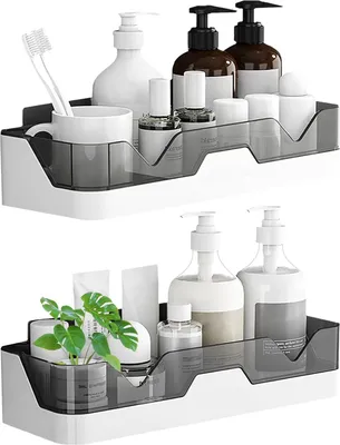 Produktbild von 2 STÜCKE Duschablage ohne Bohren, Set mit 2 STÜCKE Badregal ohne bohren, Duschablage für Badezimmer/Küche/Schlafzimmer, 2 STÜCKe Badezimmerregal