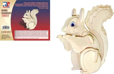 Produktbild von Holz 3D Puzzle - Eichhörnchen