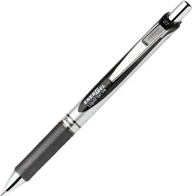 Produktbild von Pentel Energel XM Klick, Anklippbarer versenkbarer Stift, Schwarz, Schwarz, 0,7 mm, Beidhändig, 12 Stück(e)