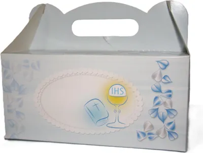 Zdjęcie produktu dla Pudełko Na Ciasto 30Szt Komunia Święta 19 X 14 X 9 Cm Błękitny