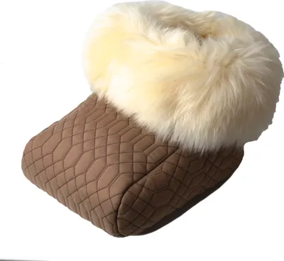 Produktbild von Fußsack Fußwärmer Lammfell hochwollig Camel Fellfarbe Gobi
