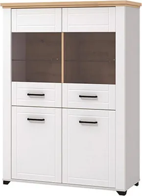 Produktbild von Dmora Vitrine Sarconi 104x41x143h cm Weiß, 6 Regalböden mit Flügeltür