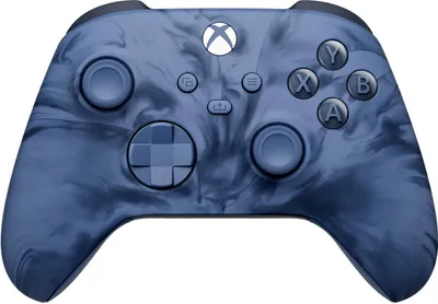A Microsoft Xbox Wireless Controller with a stormcloud vapor design.