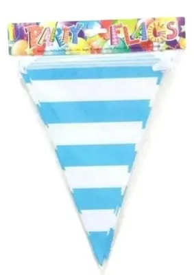 Immagine prodotto di Ghirlanda di bandierine a strisce blu 27,5 cm x 10 m - Penword