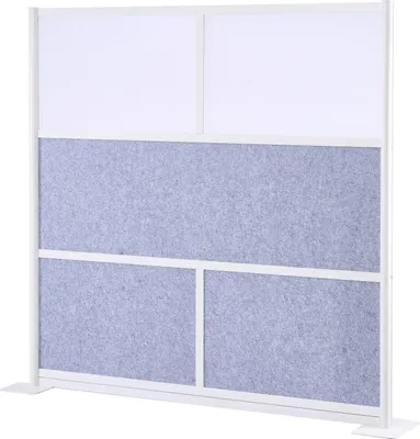Produktbild von Raumteiler Trennwand - Freistehende Sichtschutzwand - 178 x 178 cm - Modular - PET mit Acrylfenster - Für Büro & Arbeitsplatz