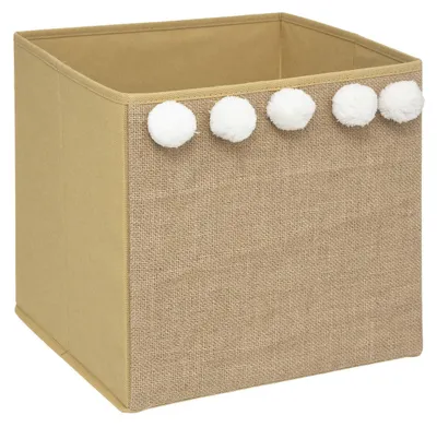 Produktbild von Jute-Faltschachtel mit Pompons POMPOME, braun
