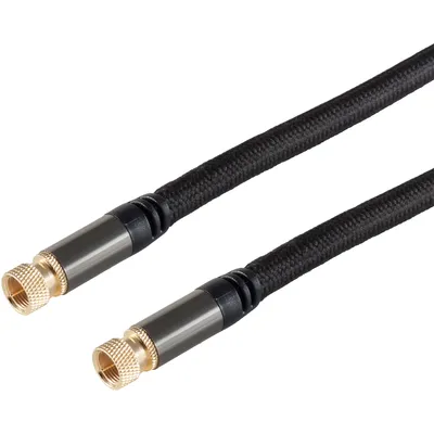 Produktbild von JAMEGA SAT-Kabel mit F-Steckern, Textilmantel, Schwarz, 1,5 m