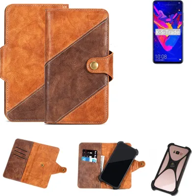 Produktbild von K-S-Trade Handy-Hülle Schutz-Hülle Bookstyle Case Wallet-Case kompatibel mit Huawei Honor V20 Handy Cover Bumper Kantenschutz Smartphone dunkelbraun