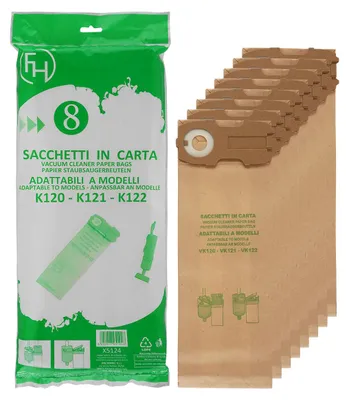 Produktbild von Filterhaus Papier Staubbeutel passend für Vorwerk Kobold VK120 VK121 VK122