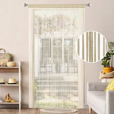 Productafbeelding van Ibenzoa® Elegante vouwgordijn – Deur- en ruimtewerker met insectenbescherming, 90 x 200 cm, beige