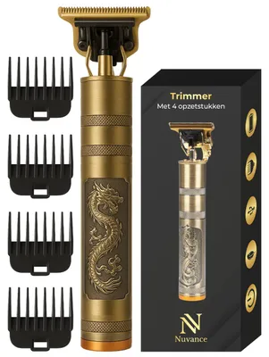 Productafbeelding van Nuvance - Tondeuse Mannen - Tondeuse Hoofdhaar - Inclusief 4 Opzetstukken - Baardtrimmer en Haartrimmer Mannen - Tondeuses - Usb Oplaadbaar