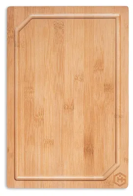 Image de Omgoods - Planche à découper en bambou avec rigole pour recueillir les jus - Grande