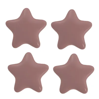 Immagine prodotto di Clayre & Eef Set di 4 pomelli a stella Ø 4 cm in Vetroceramica rosa