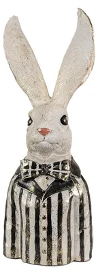 Productafbeelding van Clayre & Eef Figuur, konijn, 42 cm, wit en zwart, polyresin