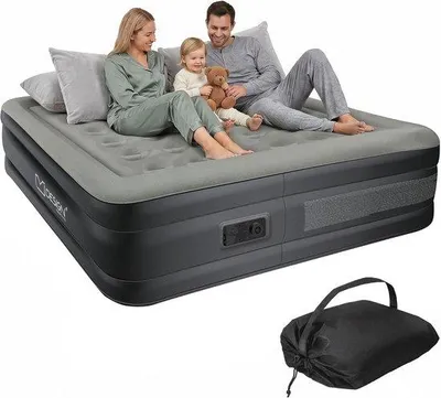 Productafbeelding van Luchtbed 2 personen 203x157x47 cm - zelfopblazend - met elektrische pomp - ideaal voor kamperen