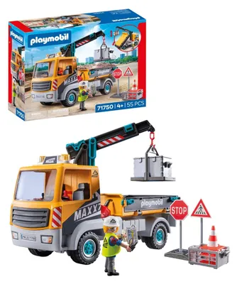 Produktbild von City Action Baustellen-LKW Baustellenspielzeug Kind Spielset Spielzeug für Kinder ab 4 Jahren 71750 Baustellen LKW mit Kran