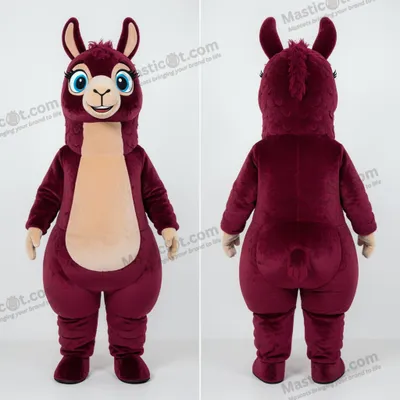 Produktbild von Runde MASTICOT Ohren-Maskottchen-Lama in Bordeauxrot
