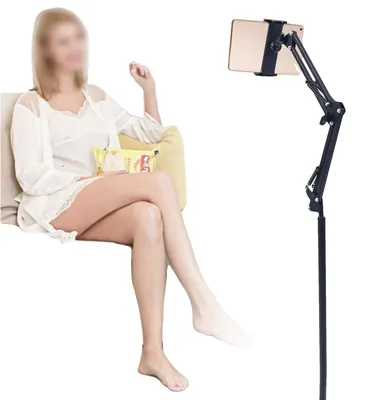Obrázek produktu pro Stojan na tablet, výška 135 cm, 360° otočný, nastavitelný design, materiál: uhlíková ocel, hmotnost: 2 kg