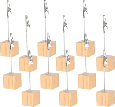Produktbild von Fotohalter mit Clips, 12 Stück, Holz, für Feier