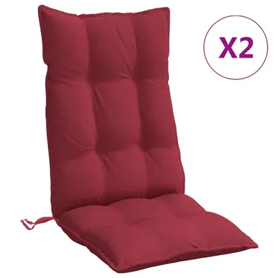 Image de Coussins de chaise à dossier haut lot de 2 rouge bordeaux