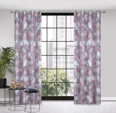 Obrázek produktu pro Eurofirany 400750, Sheer, Stříbrná, Vzorovaný, Polyester, Průchodka, 80 g/m²