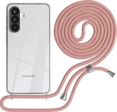 Produktbild von EAZY CASE Handykette mit Hülle für Samsung Galaxy A56 Backcover Handykette, zum Umhängen in Hellrosa