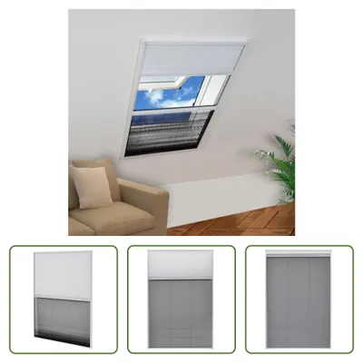 Obrázek produktu pro The Living Store Plisovaná síť proti hmyzu do oken Hliníková roleta 80x120 cm