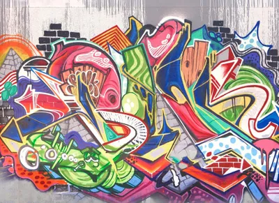 Produktbild von Graffiti Tapete bunt | Street Art Fototapete urban ideal für Jugendzimmer und Büro | Besondere Fototapete in Betonoptik