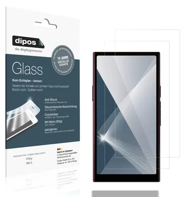 Produktbild von 2x Schutzfolie für Hiby R8 II - Anti-Shock 9H Folie dipos Glass Kunststoffglas