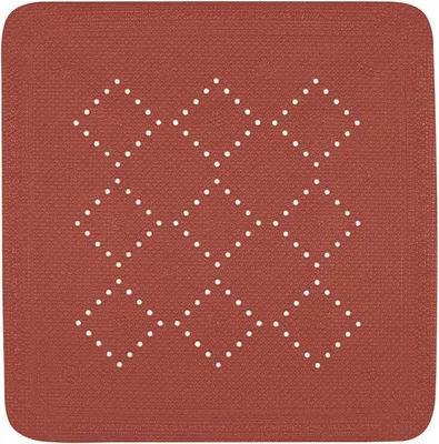 Produktbild von Spirella Duschmatte Badematte Duscheinlage antibakteriell rutschfest mit Saugnäpfen - Alaska Terracotta Rot  - ca. 55 x 55 cm -  Germany