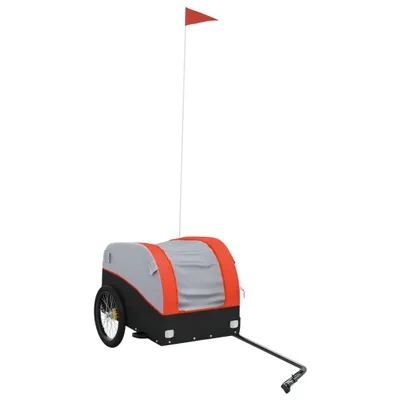 Produktbild von vidaXL Fahrradanhänger Schwarz und Orange 30 kg Eisen