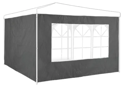 Immagine prodotto di Pareti laterali Relaxdays per gazebo, set da 2, A x L 2x3 m, parete per gazebo con finestra, impermeabile, pannelli laterali, grigio