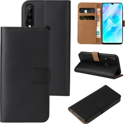 Produktbild von Handyhülle für Huawei P30 Lite Klapphülle Bookcase Flip Cover Hülle Handy Tasche Etui Farbe: Schwarz
