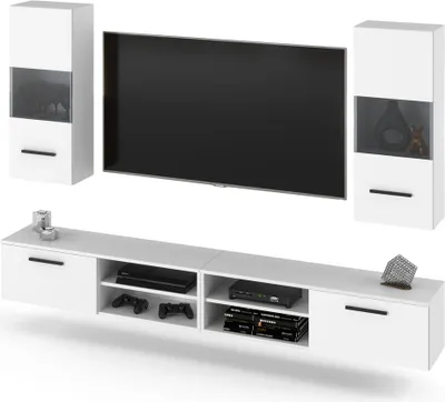 Zdjęcie produktu dla Meblościanka Biała Nowoczesna Pod Telewizor Blande 240Cm Salon Sypialnia