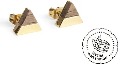 Immagine prodotto di BeWooden Orecchini con dettaglio in legno Vino bianco Orecchini in oro marrone universale