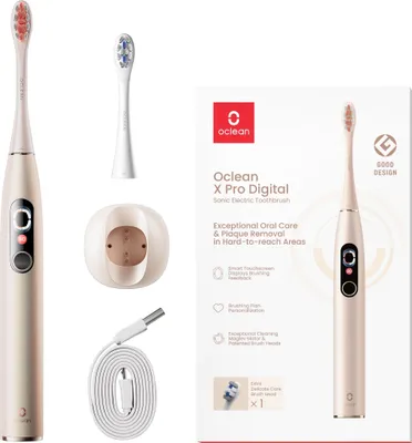 Zdjęcie produktu dla Oclean X Pro Digital, Dorosły, Soniczna szczoteczka do zębów, Codzienna pielęgnacja, Głębokie czyszczenie, Złoto, 84000 ruchów na minutę, 2 min, 30 sec