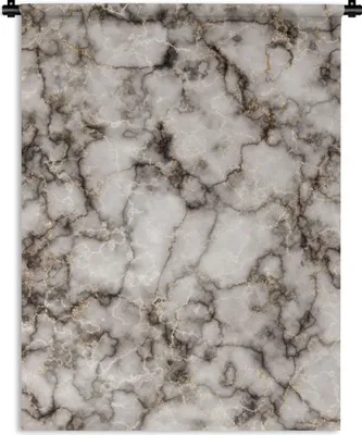 Produktbild von MuchoWow® Wandteppich Wandbehang Marmor - Weiß - Grau 90x120 cm Tapisserie Dekoration Wandtuch - Wanddeko