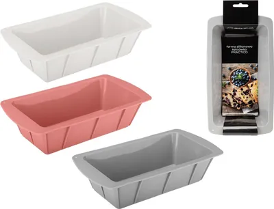 Produktbild von PRACTICO Silikon-Backform, erhältlich in 3 Farben: Grau, Rosa, Creme