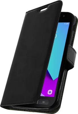Zdjęcie produktu dla Avizar, etui ochronne typu "flip" w stylu vintage z funkcją podstawki, do telefonu Galaxy Xcover 4 / 4S, kolor czarny