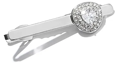 Produktbild von Krawattenklammer mit funkelnden Strasssteinen, abnehmbares Design, Kragenclip, Accessoires für Hochzeitsanzüge, Trauzeugen, Business und formelle Anlässe