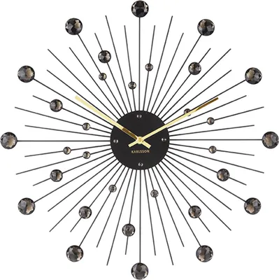 Produktbild von Karlsson - Wanduhr Sunburst - Kristall/Schwarz - Ø50cm