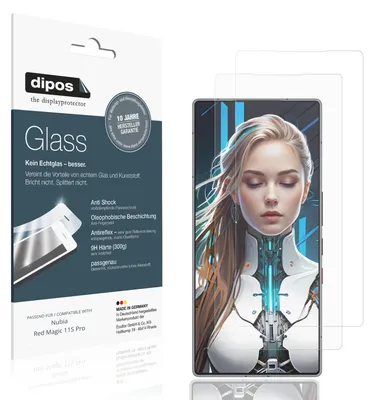 Produktbild von 2x Schutzfolie für Nubia Red Magic 11S Pro matt - Anti-Shock 9H Folie dipos Glass Kunststoffglas