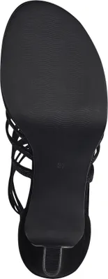 Produktbild von MARCO TOZZI Damen Sandalette geschlossene Ferse Glitzer Reißverschluss 2-28373-42, Größe:38 EU, Farbe:Schwarz