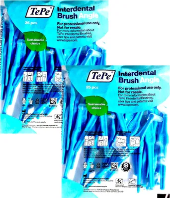 Produktbild von 2x TePe Angle Interdentalbürsten blau 0,6 mm Multipack 2x 25 Stück