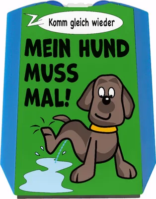 Produktbild von Hund muss mal! Parkscheibe in grün mit 2 Einkaufswagenchips