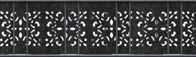 Produktbild von Doppelstab Sichtschutz zaun|zu Design-Vlies Streifen Nachbildung Ornament Zaunblende Schwarzgrau 2,6m