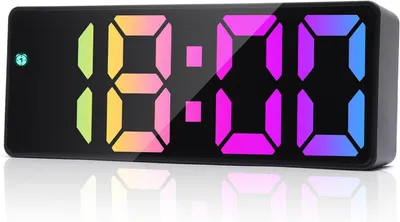 Obrázek produktu pro Digitální budík s LED displejem a velkými číslicemi – Zrcadlový digitální displej s funkcí odložení – Nastavitelná jasnost – Ovládání hlasem – Napájení: baterie/USB typu C