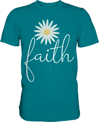 Produktbild von Faith Gänseblümchen Shirt Christlicher Gärtner Garten Motiv – Diva Blue / XL