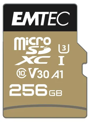 Immagine prodotto di Emtec ECMSDM256GXC10SP Emtec mSD 256GB UHS-I U3 V30 A1 SpeedIN Pro + Adapter